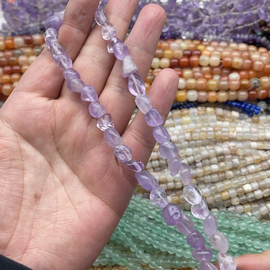 玛瑙/玉髓珠宝半成品未镶嵌一条装7mm紫水随行