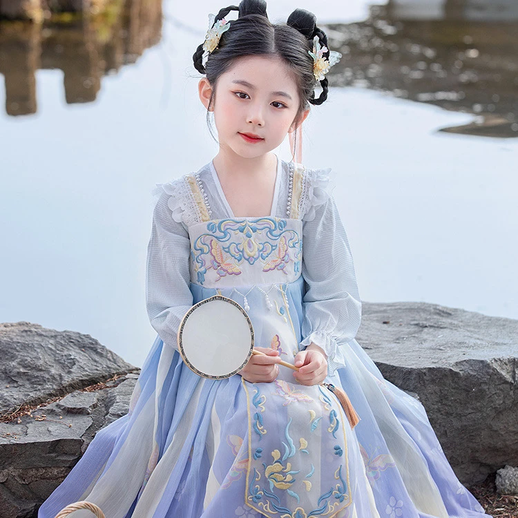 新款女童汉服超仙中国风唐装春秋2025新款古风儿童连衣裙六一服装