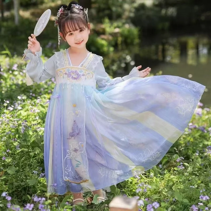 古风汉服女童新款春秋款中国风超仙夏季日常古装连衣裙