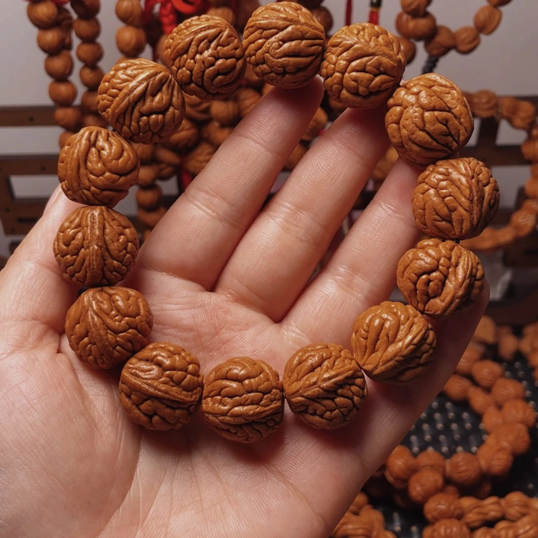 木质类龙纹桃枭手串