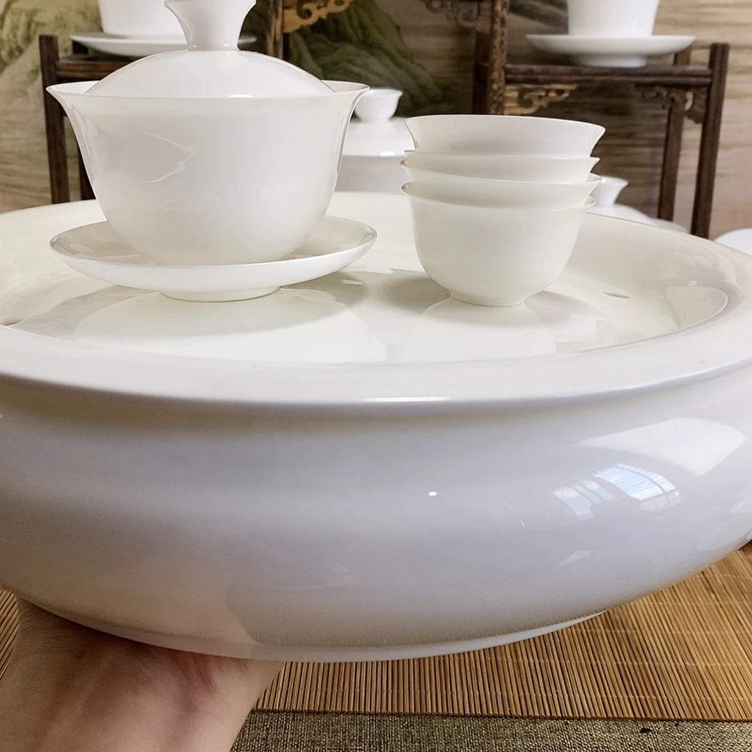 骨瓷茶盘10寸加盖碗茶杯