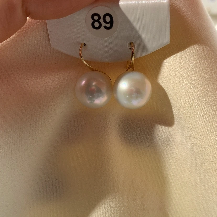 【闪购商品】淡水珍珠耳饰18K金镶嵌11-12mm高跟鞋
