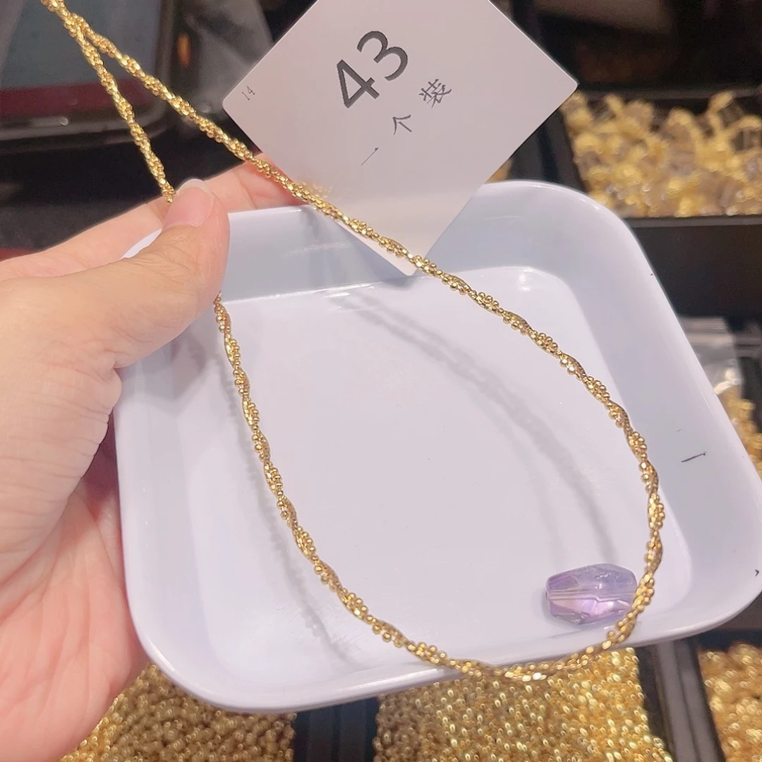 紫晶珠宝半成品银S925镀金镶嵌43