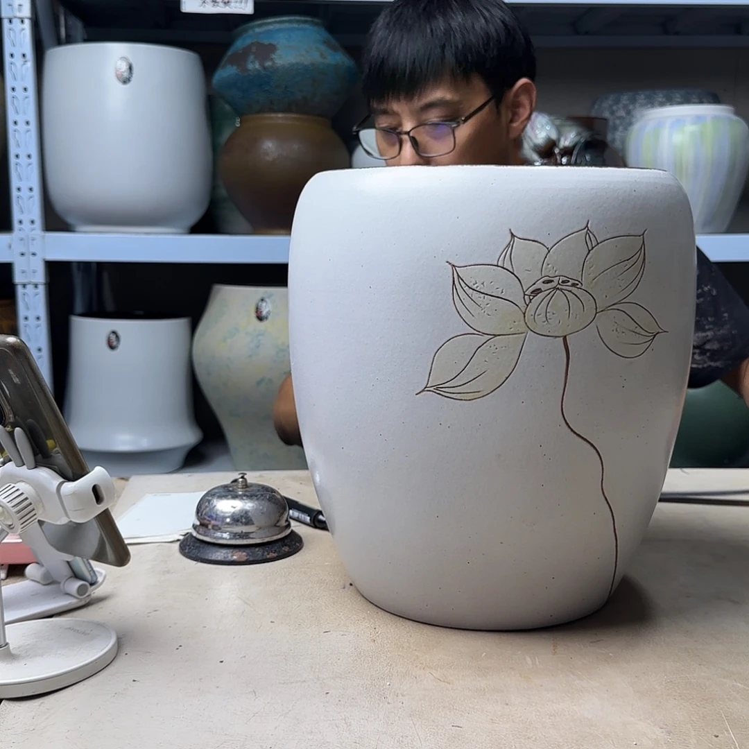 瑕疵紫砂花盆尺寸23@30