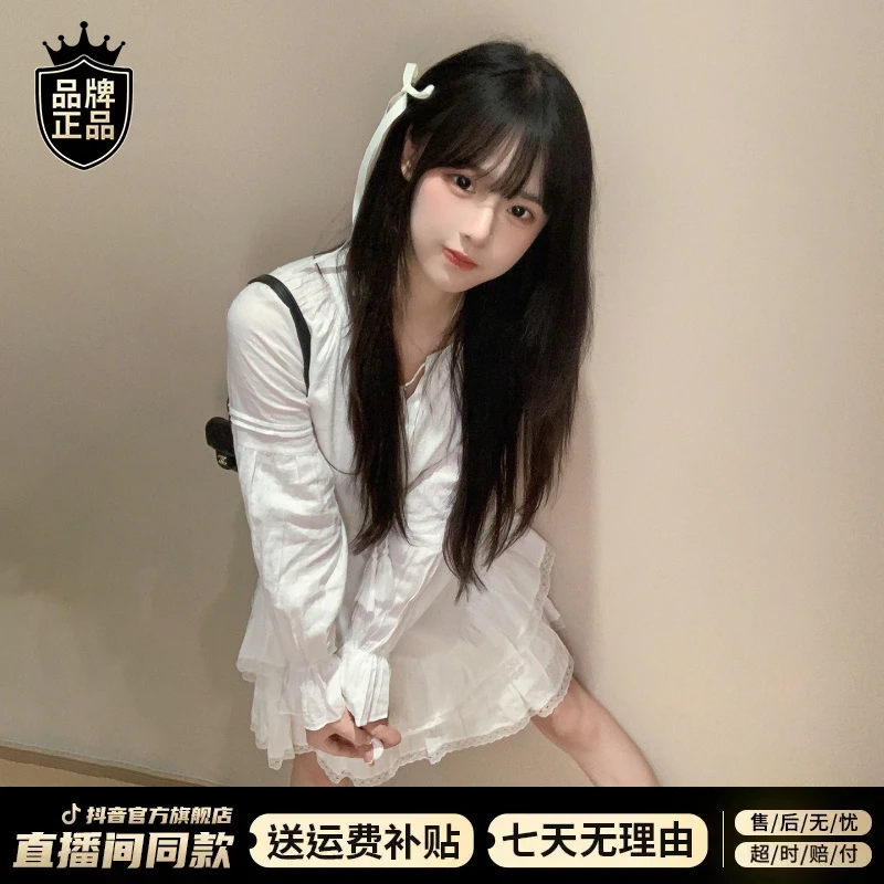 早初秋季法式白色衬衫连衣裙子女装2025新款今年流行爆款气质短裙