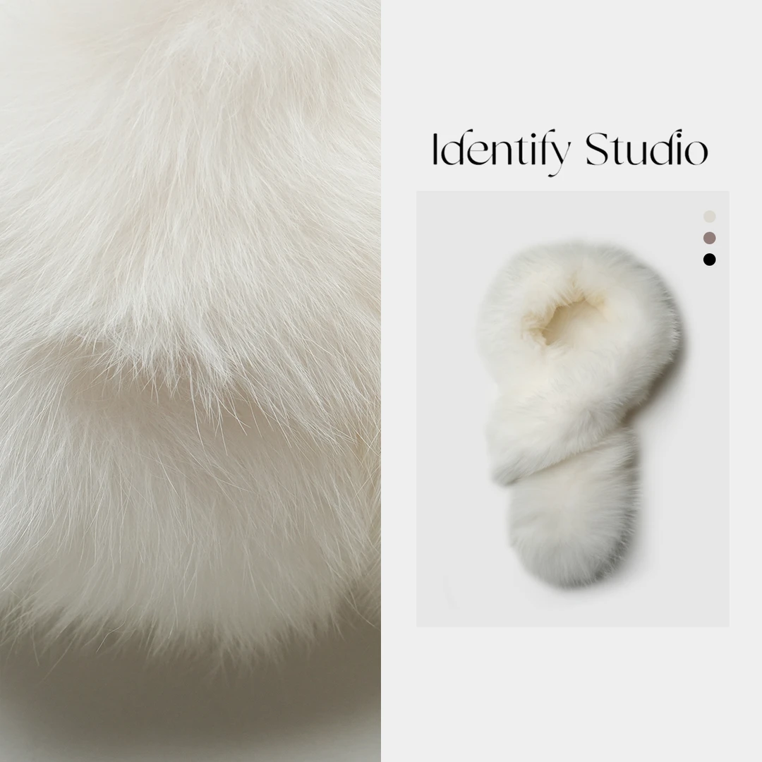 【现货】IDENTIFY香香“狐狸毛围脖”经典百搭简约女士围脖配饰24AW