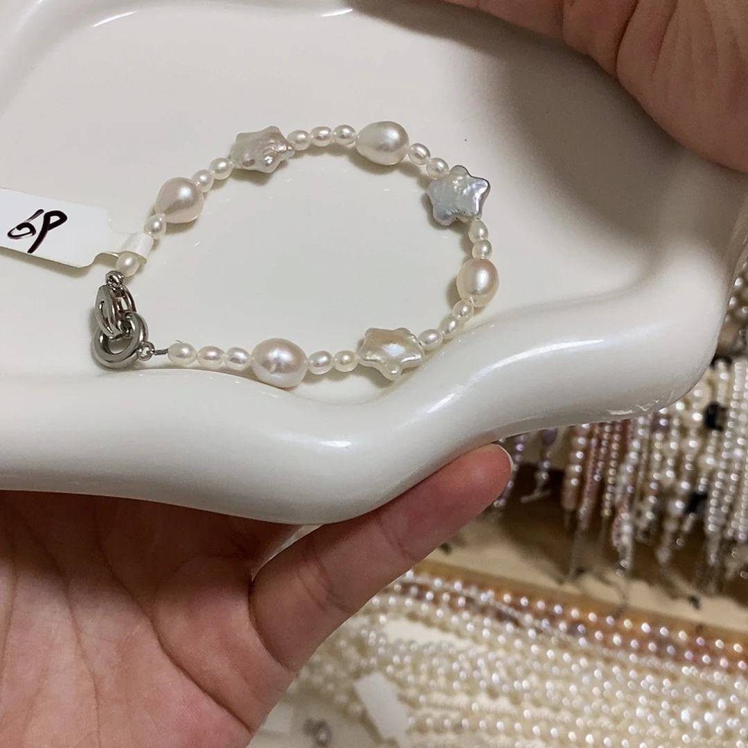 淡水珍珠银S925镶嵌手绳
