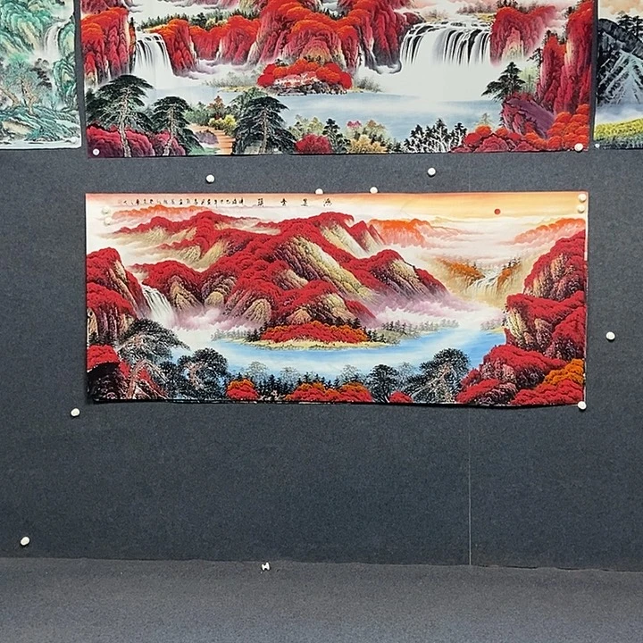 国画小八尺山水一副