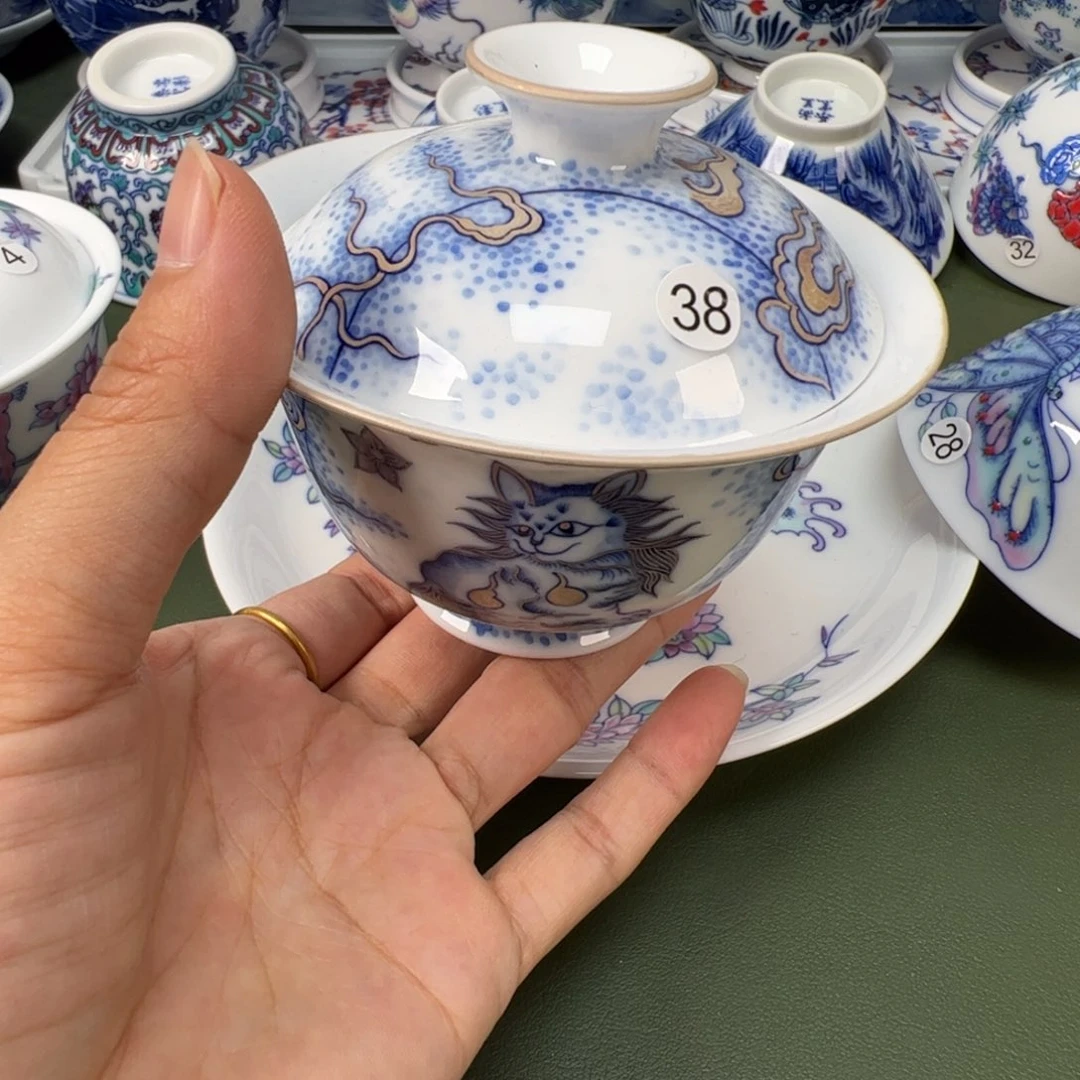 陶瓷景德镇纯手工纯手绘茶具木木38