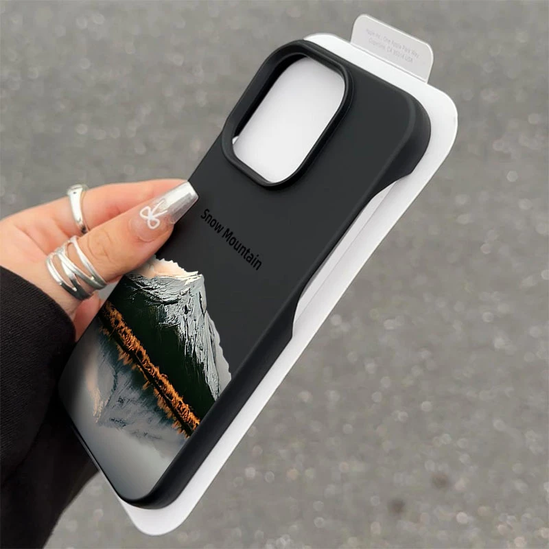 雪山倒影半包款软壳适用苹果16/15promax手机壳iphone14/12/11/13