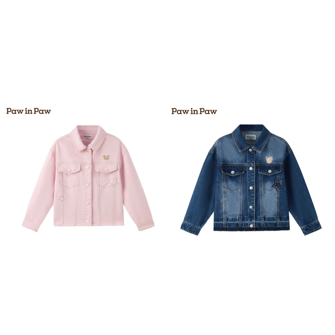 【2款可选】25年秋季新款女童大童秋季翻领洋气牛仔外套PCJEF4821E