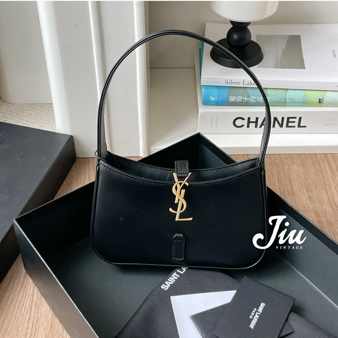 99新 YSL/圣罗兰 黑金腋下hobo盒子防尘袋说明书JM2TH61-0053