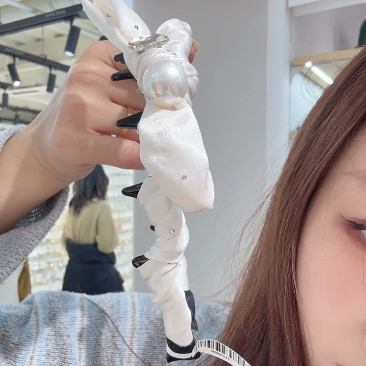 皮质铁合金发箍白色哦哦哦