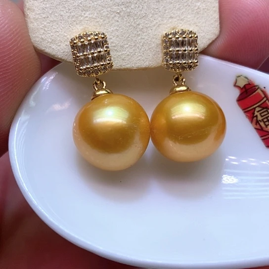 淡水珍珠耳饰银S925镶嵌