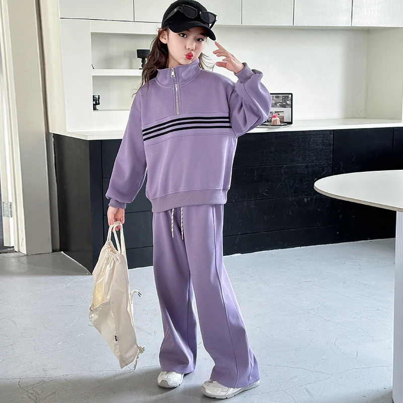 女童春装套装时尚简约2025新款中大童运动休闲时髦两件套甜酷潮衣