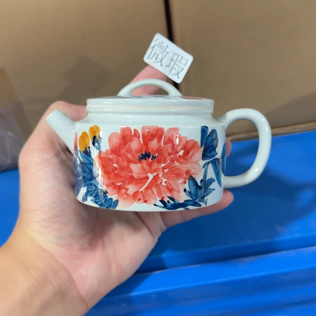 釉下手绘茶具微瑕