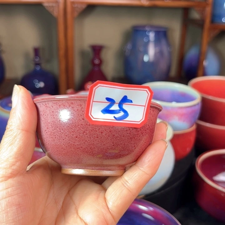 看***界瓷片钧瓷手工艺品杯子
