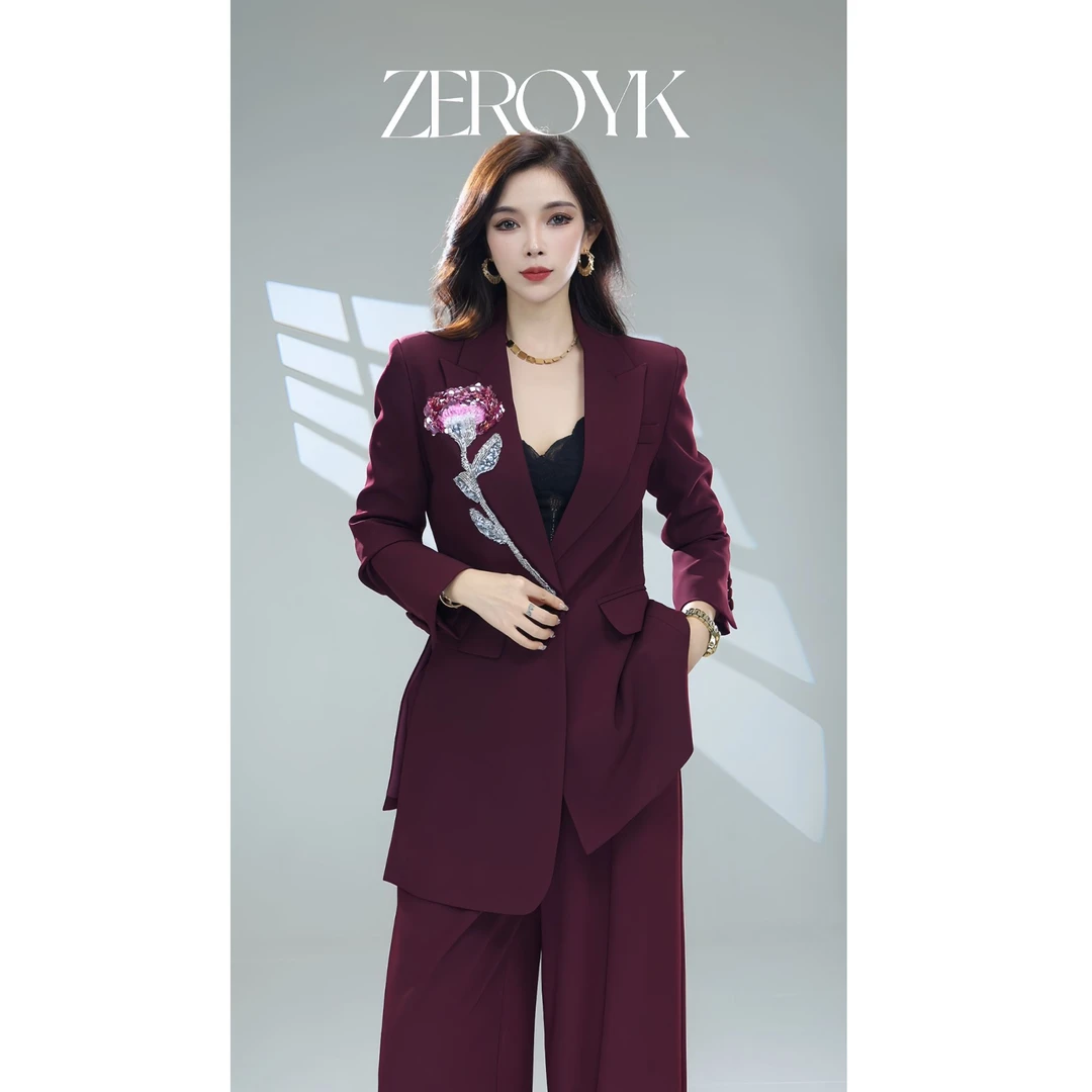 ZEROYK翎蔻 深圳南油轻奢气质新款时尚休闲重工设计师套装