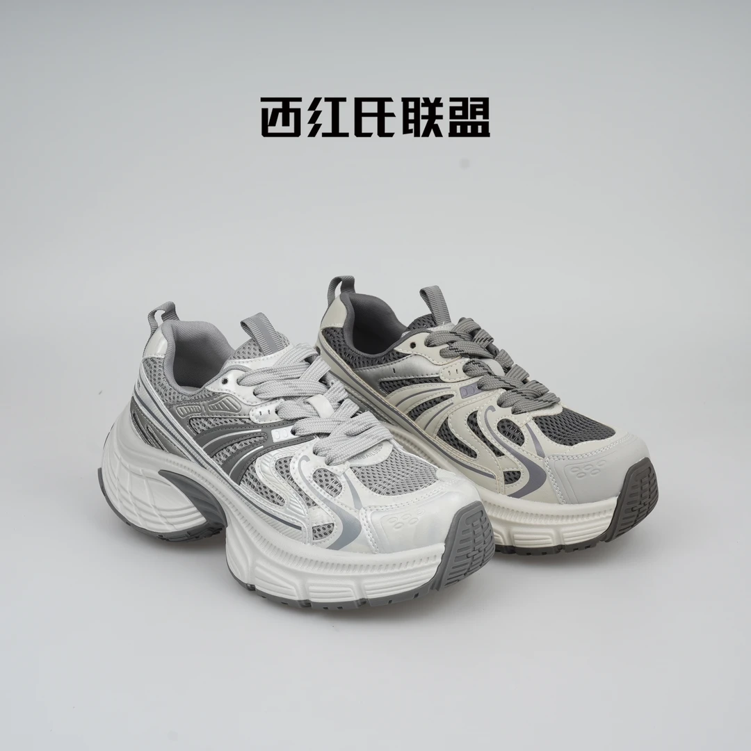 【西红氏联盟】秋季爆款百搭小个子增高松糕底休闲老爹鞋跟高5cm