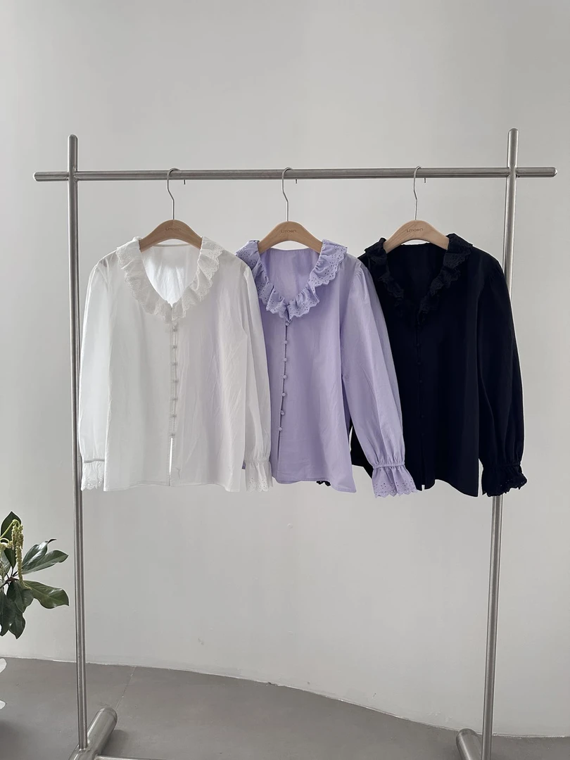 恩熙·新款高品韩系花边衬衫7538