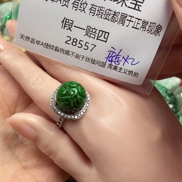 醪***豆翡翠未镶嵌吊坠(赠链)