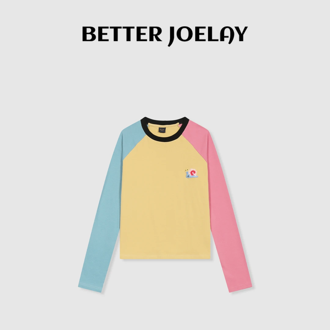 BETTER JOELAY-【海底小镇】时尚百搭可爱少女风T恤宽松长袖KH1238