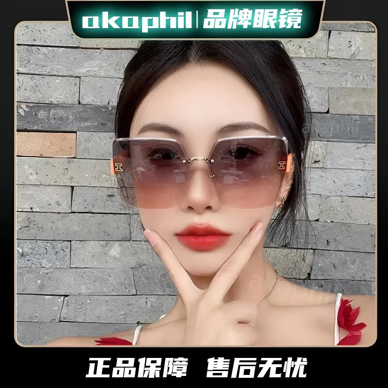 新款墨镜平面防紫外线太阳镜大框气质时尚百搭墨镜女潮热款太阳镜