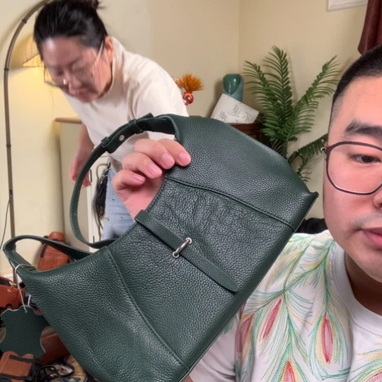 进口头层牛皮女包