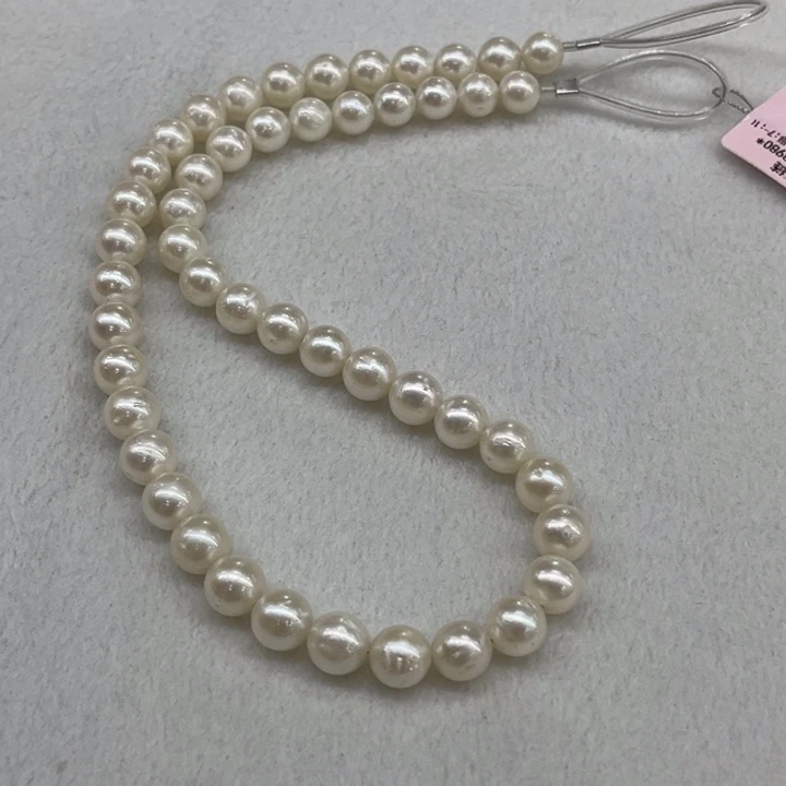 项链银S925镶嵌海水珍珠7-9mm