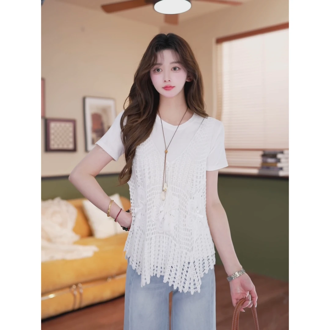 余紫绮【夜未央】欧若风 高级感上衣+吊带两件套装ZC1988556