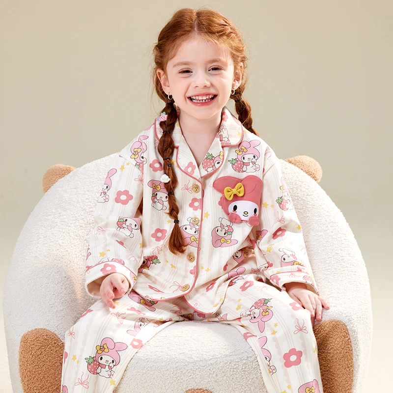 【纯棉开衫】女童睡衣纯棉舒适亲肤柔软女孩家居服长袖长裤印花开衫
