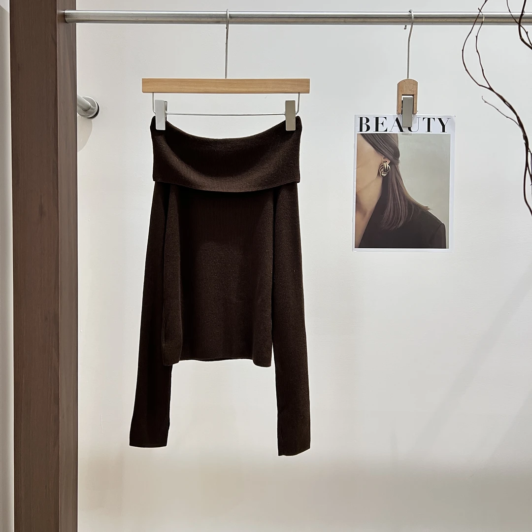 FH秋季毛衣百搭不褪色不规则ins风修身针织女毛针织衫X002