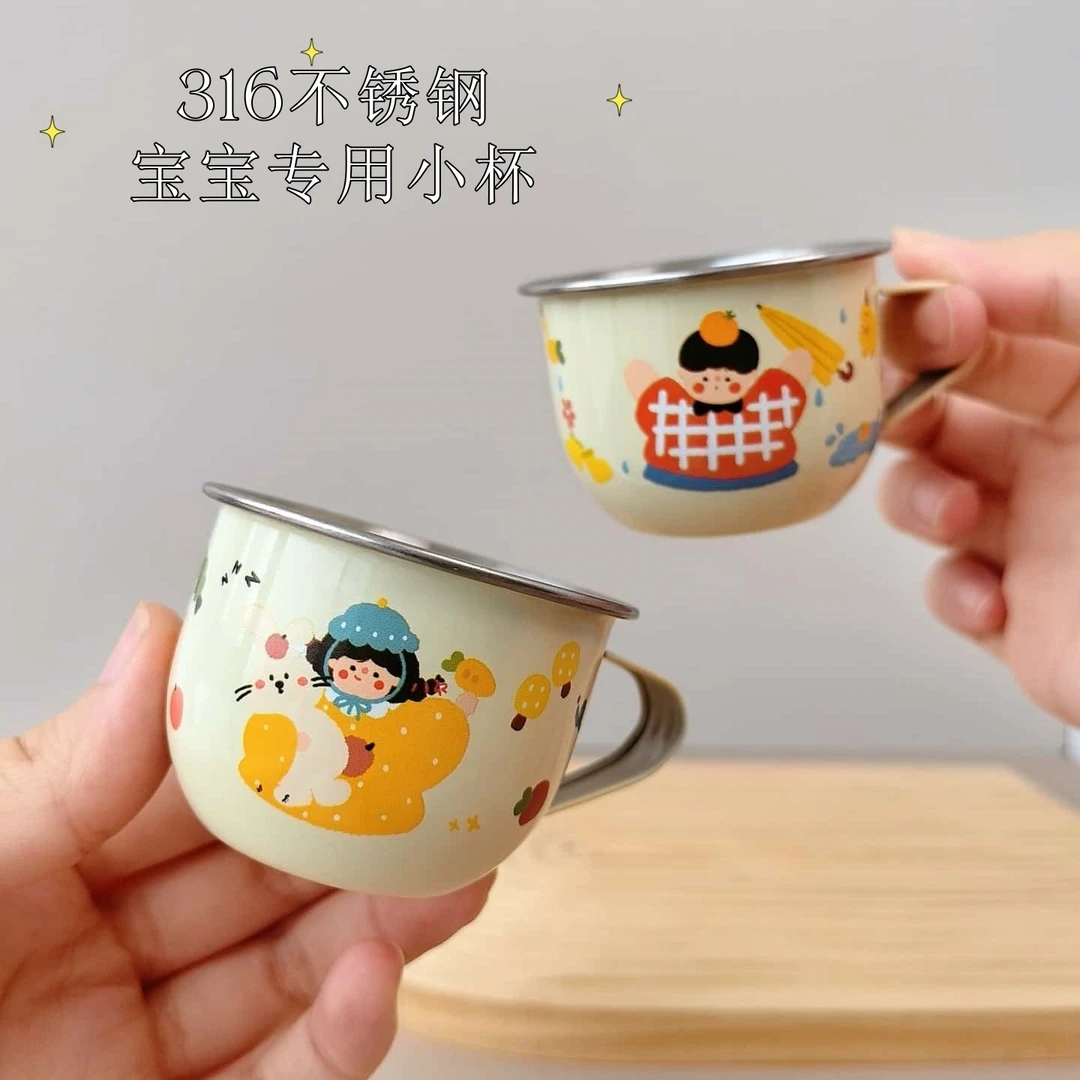 加厚可爱宝宝学饮杯家用牛奶杯幼儿专用防摔儿童水杯杯子