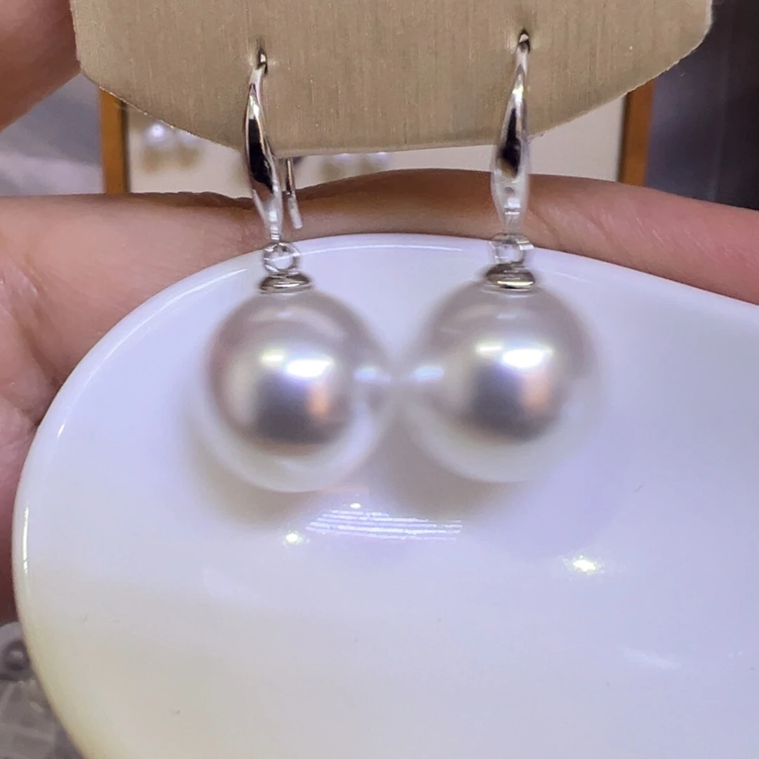 银S925镶嵌淡水珍珠耳饰