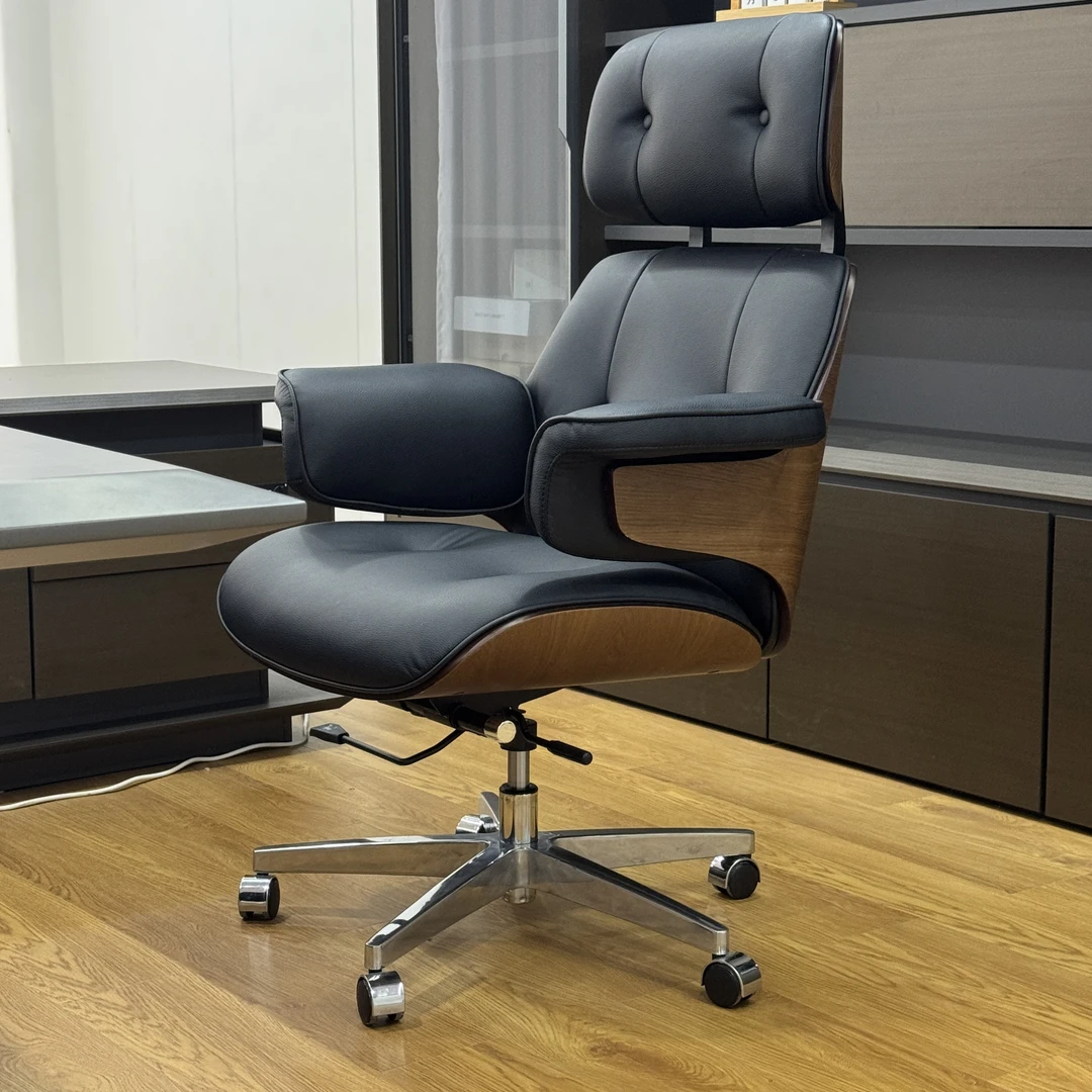 电脑桌办公椅护脊靠背设计椅书房真皮老板椅可升降电竞椅高档