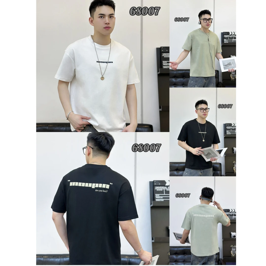 {小熊服饰68007}时尚短袖休闲百搭立体压胶工艺