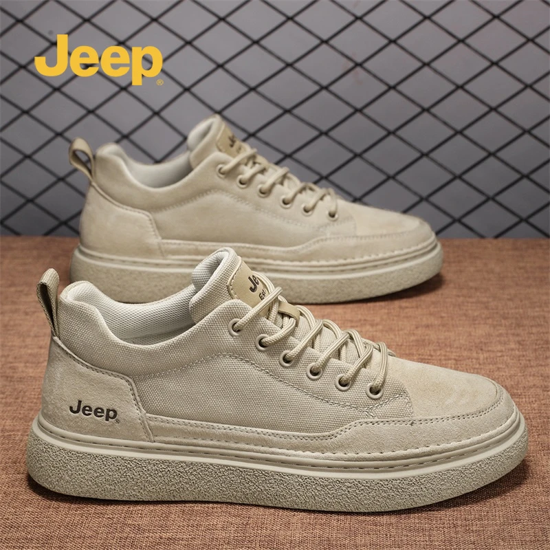 jeep吉普鞋子男鞋秋季2025新款潮牌高端真皮休闲潮鞋防滑低帮潮鞋