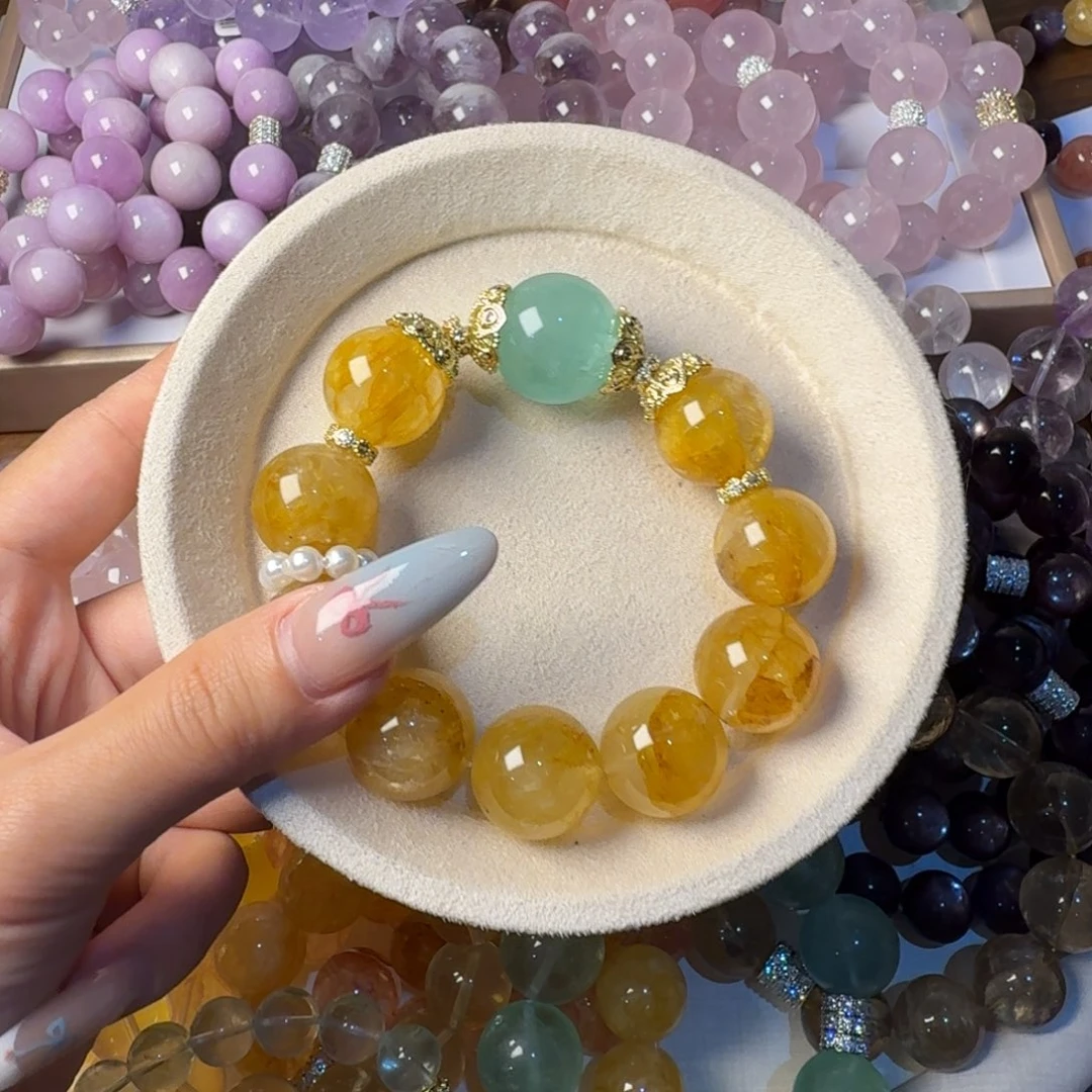 *****水晶手链未镶嵌黄金胶花18卡