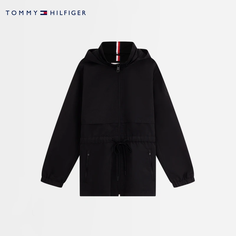TOMMY HILFIGER 汤米希尔费格女装收腰可收纳连帽立领夹克76J5246