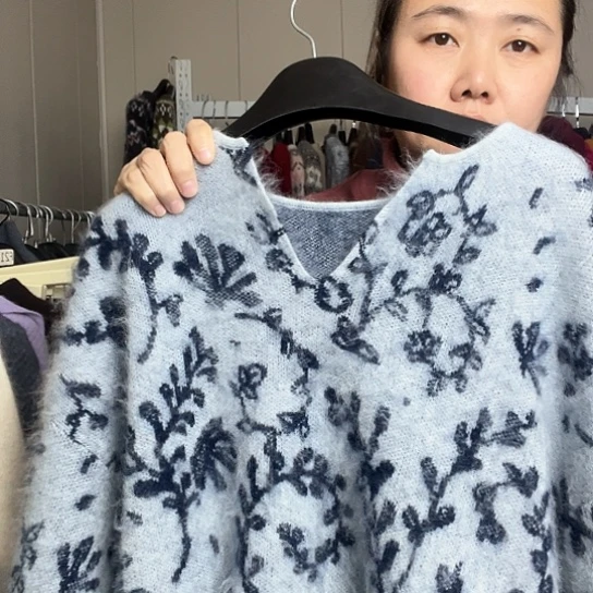 青花瓷一件毛衣加厚