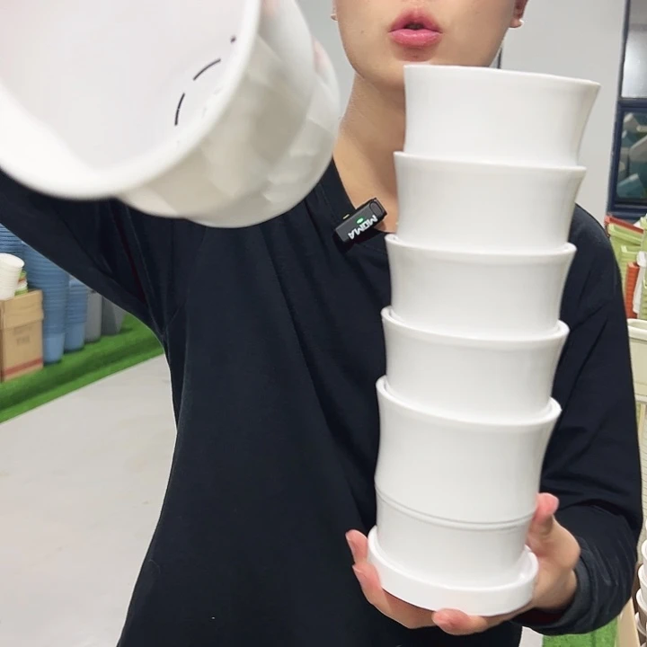 竹节口12高12白色6只带托