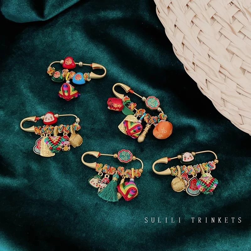 铜合金胸针 端午节小粽子孕妇宝宝精致手工胸针美好寓意国风别针