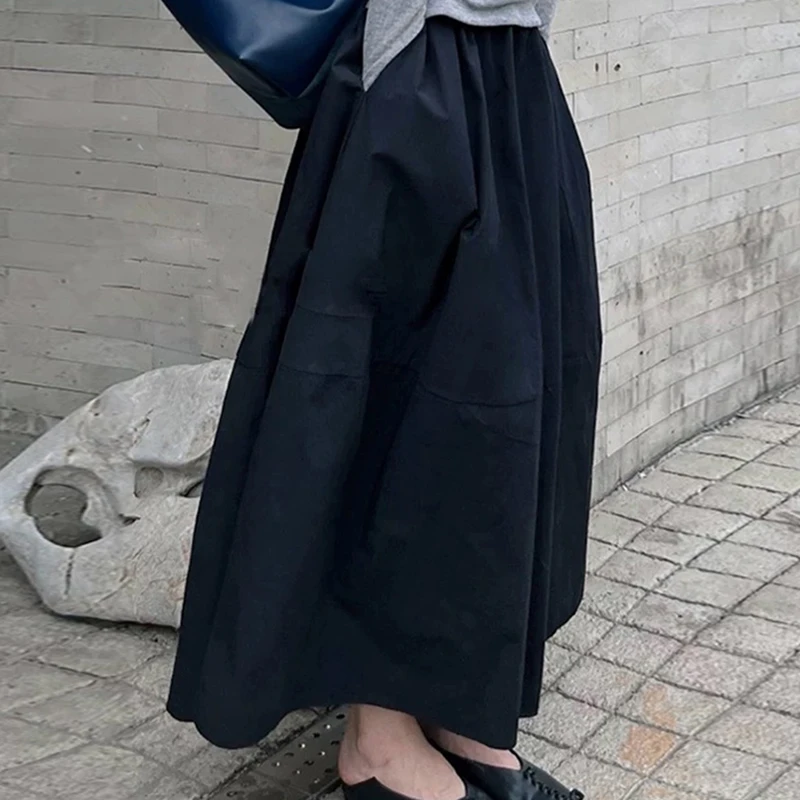 夏装新款大码韩系百搭慵懒风松紧高腰蓬蓬裙花苞裙百搭灯笼半身裙