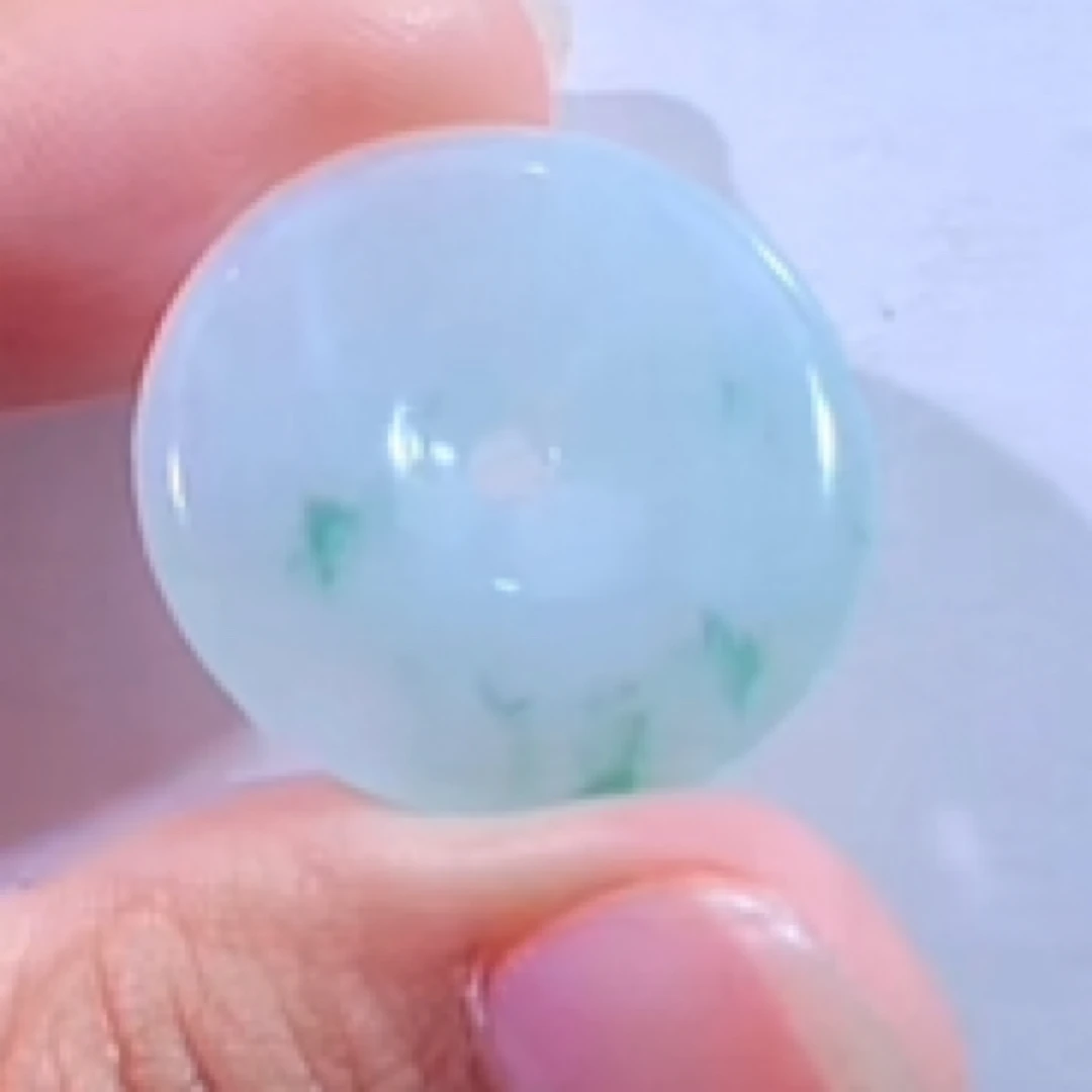 天然A货翡翠平安扣吊坠