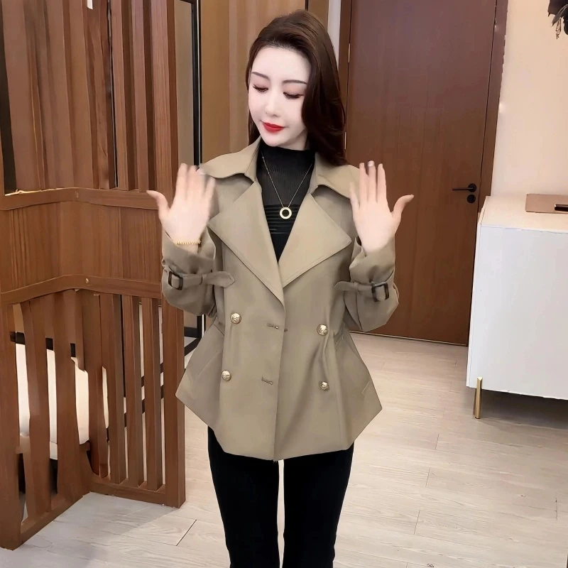 【秋雨仪人】时尚气质风衣短款外套新款春秋收腰显瘦百搭休闲上衣