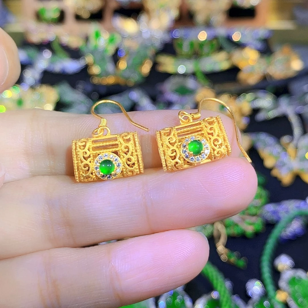 吊坠(不含链)银S925镶嵌翡翠