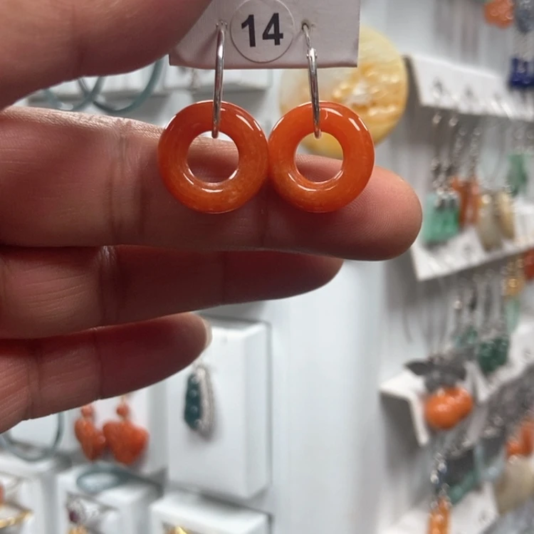 【闪购商品】翡翠耳饰银S925镶嵌优化耳饰