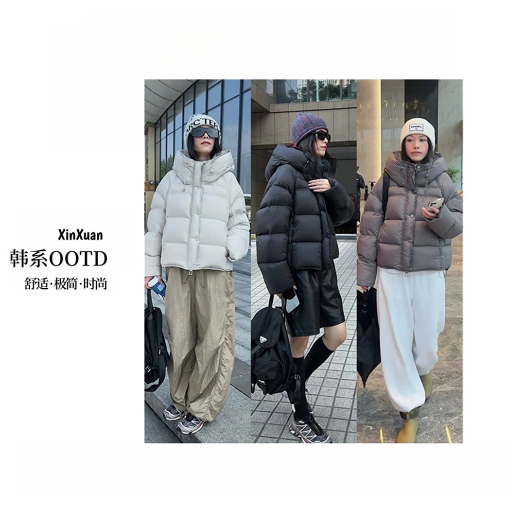 XINXUAN-[秋冬穿搭get]韩系温柔风纯色棉服加厚外套GL-H188