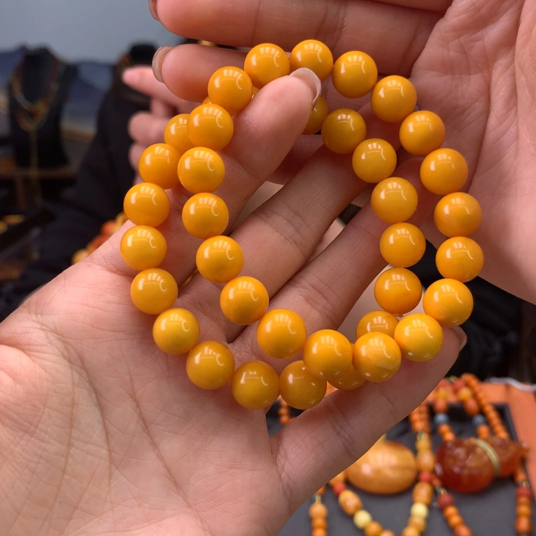 蜜蜡手串未镶嵌多样性发一