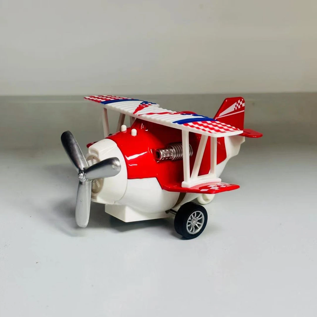 Q萌合金声光滑翔飞机模型带回力